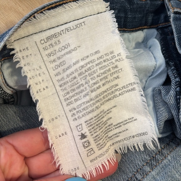 Current/Elliott Blue The Boyfriend Loved Straight Leg Casual Relax Fit Jeans 27 - Picture 8 of 9